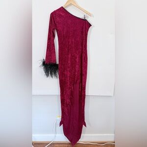 Fun World Crimson Countess One Shoulder Velvet Dress M/L